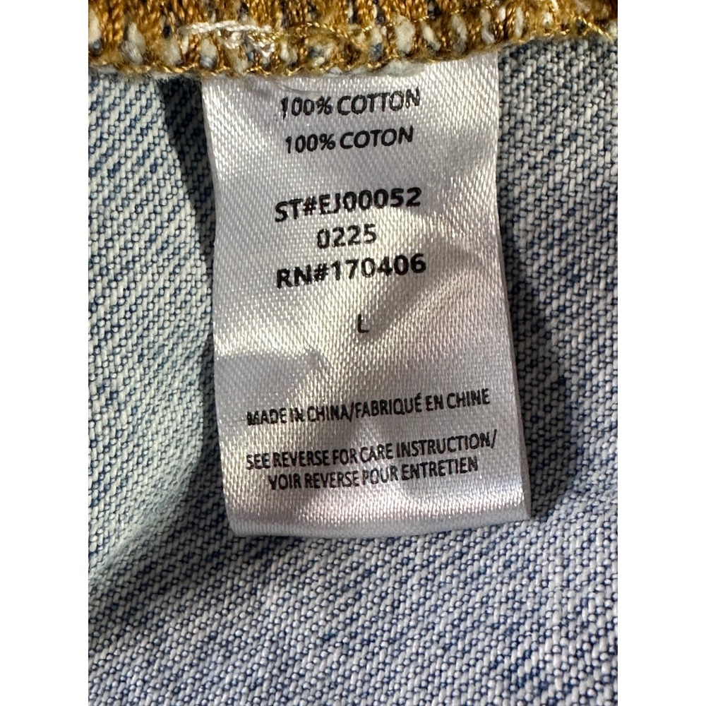 ELWOOD Light Wash Denim Trucker Jacket Mens Large Unisex Vintage Style Blue - Picture 8 of 9